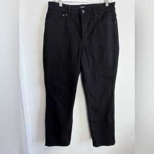 J. Crew Women’s Curvy Essential Straight Black Jeans High Rise Size 30